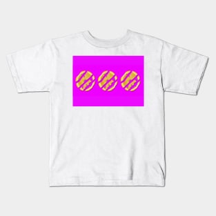 Three broken lemons on electric pink background Kids T-Shirt